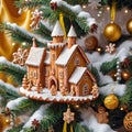 Christmas decorations. Toys. Gingerbread house