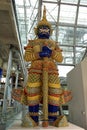 Decoration of a colorful guardian statue in Bangkok