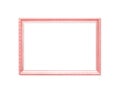 Decoration colorful metal pink picture frame with carving flower patterns isolated on white background with clipping path Royalty Free Stock Photo