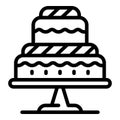 Decoration cream cake icon, outline style