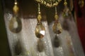 The decoration on the curtains is in the form of gemstone Royalty Free Stock Photo
