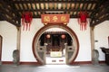 Decoration design and lamp chinese style on the roof pagoda of garden at Kaiyuan Temple at Teochew city in Guangdong, China Royalty Free Stock Photo