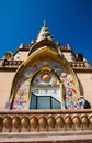 Decoration design tower like a church or temple is a history place . beautiful architecture building in asia . attractions landmar Royalty Free Stock Photo