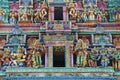 Decoration details on the Hindu Temple Sri Muthumariamman Kovil in Matale, Sri Lanka