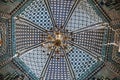 Decoration of the dome of the mausoleum of Kusam Ibn Abbas. The monument of medieval architecture ensemble of mausoleums Shahi Zin Royalty Free Stock Photo