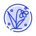 Decoration, Easter, Plant, Tulip Blue Dotted Line Line Icon