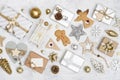 Decoration element objects and background for Christmas or New Year Royalty Free Stock Photo