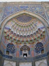 Decoration entrance Ulugh Beg madrassah in Bukhara