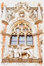 Decoration on a facade of basilica of Saint Mark. Imitation of a picture. Oil paint. Illustration. City Venice