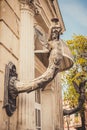 The decoration of the facade of a historic building. Ukraine, city of Odessa