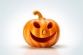 decoration face evil pumpkin lantern isolated halloween background smile holiday orange. Generative AI. Royalty Free Stock Photo