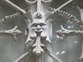 Decoration of a fence before a window in the streets of Naples