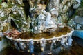 Decoration fountain with stone fish in Sintra park Royalty Free Stock Photo