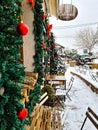 Decoration in front of cafe in Zemun Belgrade Serbia. Royalty Free Stock Photo