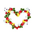 Decoration fruit wreath frame heart shape
