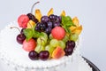 Decoration fruits sweet cake