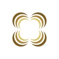 Decoration Gold Blossom Flower Logo Template Illustration Design. Vector EPS 10 Royalty Free Stock Photo