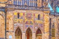 Decoration of Golden Gate St Vitus Cathedral Prague, Hradcany, Czech Republic Royalty Free Stock Photo