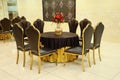 Decoration of group table with chairs