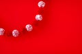 decoration, handmade beads made of fabric red Royalty Free Stock Photo