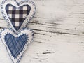 Decoration hearts on the wooden background