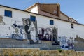 Decoration of the houses at the entrance of the town, Trasmoz the only municipality in Spain excommunicated by the Catholic Church Royalty Free Stock Photo