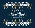 Decoration of leaf flower frame for greeting card celebration happy new year nature. Vector Royalty Free Stock Photo