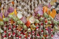 Decoration made of colorful shells on a thred Royalty Free Stock Photo