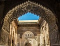 Decoration in medresa Al-Attarine in old medina quarter of Fez - Morocco