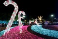 Decoration in night with lights at Charming Chiang Mai Flower Festival in Chiang Mai, Thailand.