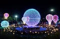 Decoration in night with lights at Charming Chiang Mai Flower Festival in Chiang Mai, Thailand.