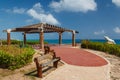 Decoration of the park on the Isla Mujeres island near Cancun Royalty Free Stock Photo