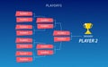 Decoration of playoffs schedule template on blue background. Creative Design Tournament Bracket.