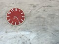 Decoration of red clock on the background wall, interior concept Royalty Free Stock Photo