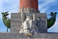 Decoration of a Rostral Column in Saint Petersburg, Russia Royalty Free Stock Photo