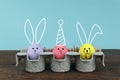 decoration & sign Happy Easter holiday background concept. Royalty Free Stock Photo