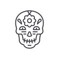 Decoration skull black icon concept. Decoration skull flat vector symbol, sign, illustration.