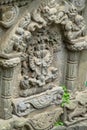 Decoration statues and reliefs in hindu temple Royalty Free Stock Photo