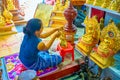 The decoration the statuette of Lord Buddha in workshop, Mandala