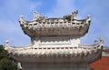 Decoration on a temple roof in Vietnam Royalty Free Stock Photo