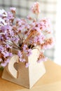 Decoration of Tiny Lilac flowers in vase Royalty Free Stock Photo