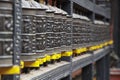 Decoration of Traditional Nepal Buddhist Prayer wheels at Kathmandu.Nepali word is prayer word in buddhism Royalty Free Stock Photo