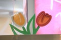 Decoration two tulips