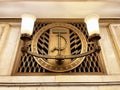 Moscow, Russia, March, 18, 2023. Decoration of the ventilation grate at the Arbatskaya metro station