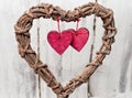 Decoration vintage wicker heart