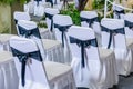 decoration of the wedding reception venue indoors Royalty Free Stock Photo