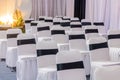 decoration of the wedding reception venue indoors Royalty Free Stock Photo