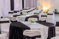 decoration of the wedding reception venue indoors Royalty Free Stock Photo