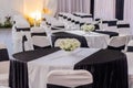 decoration of the wedding reception venue indoors Royalty Free Stock Photo