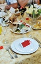 Decoration on the wedding table bride and groom